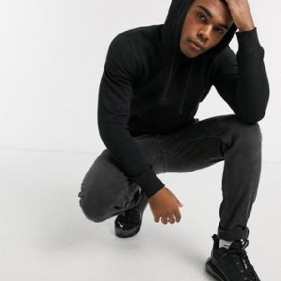 Brave Soul Hooded Pullover Sweatshirt in Black Size M - Picture 7 of 8